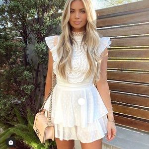 Vici Peony Long Sleeve Lace Maxi Romper 